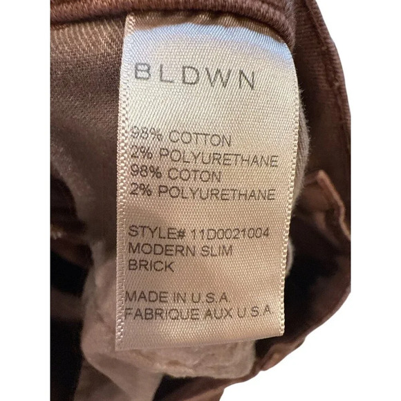 BLDWN Mens Modern Slim Jeans Brick Color Size 31 Cotton Blend, Pre-Owned - Picture 7 of 8
